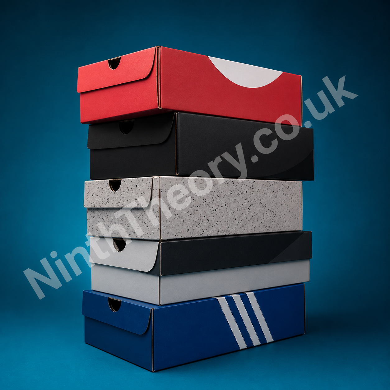 Stacked trainer boxes available for production styling and set dressing